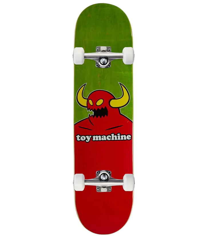 Toy Machine Monster 8.0 complete skateboard with classic red monster graphic and assembled trucks