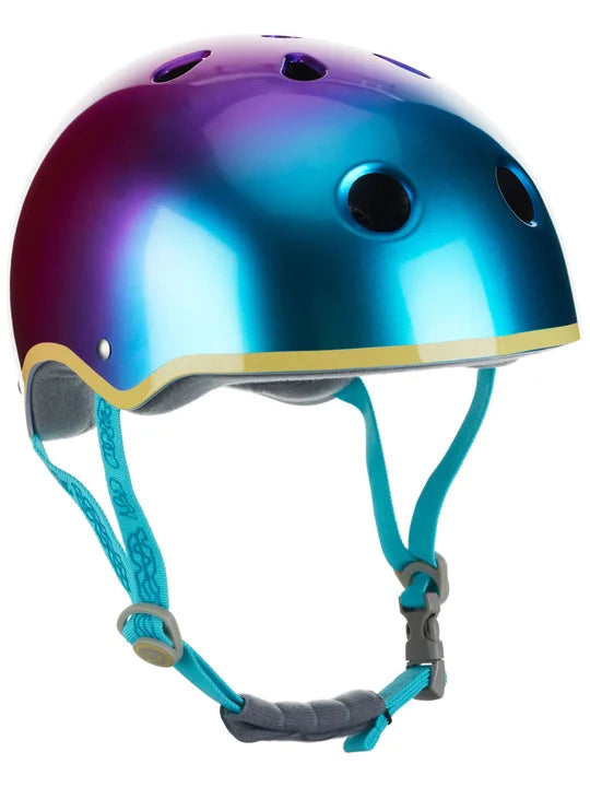 Yepa T-Shell Plus Lizzie skate helmet in Metallic Lake Sunset with deep-fit EPS foam and tri-density padding