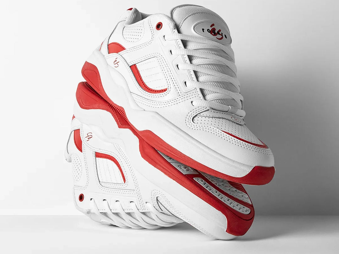 eS TJ Rogers Shoes, White Red