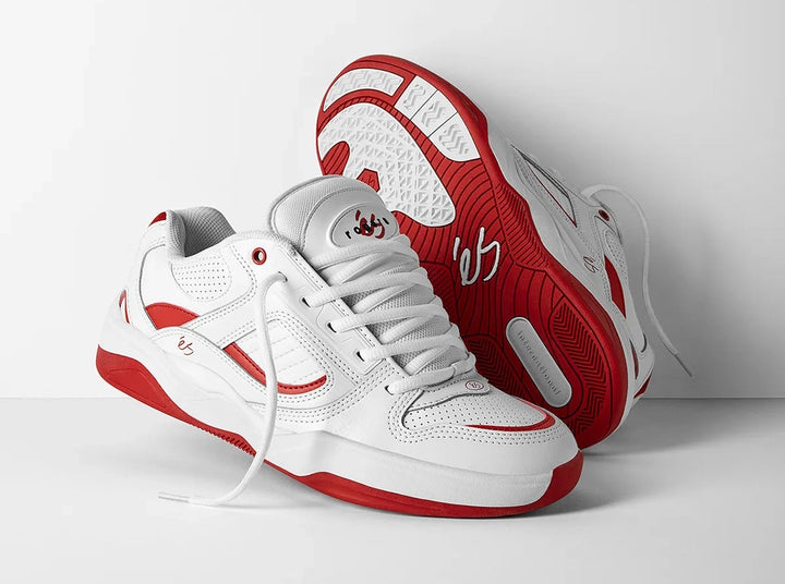 eS TJ Rogers Shoes, White Red