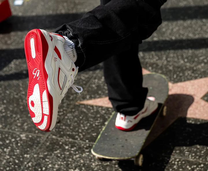 eS TJ Rogers Shoes, White Red
