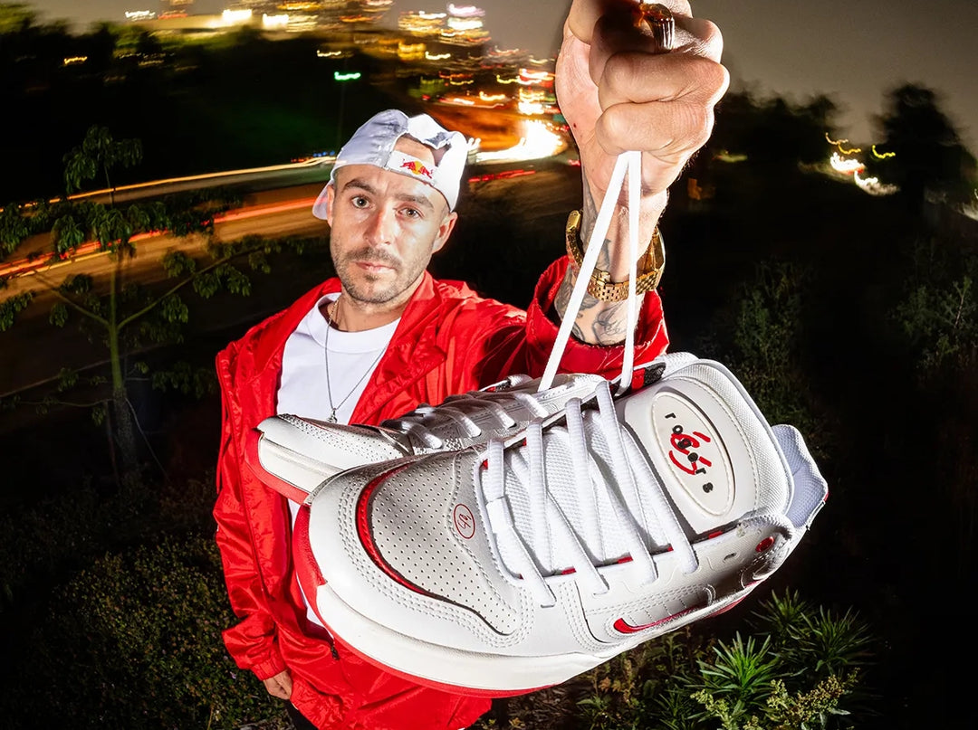 eS TJ Rogers Shoes, White Red