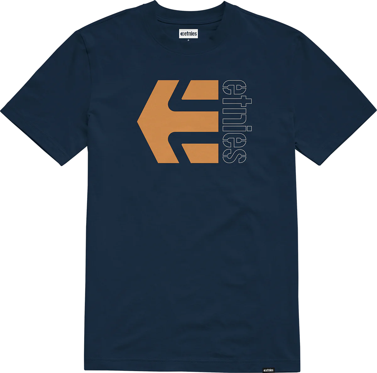 etnies Corp Combo Tee, Navy Orange White