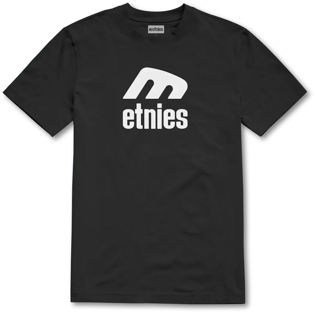 étnies Icon E Tee black/white – classic skate t-shirt with bold logo and soft ring-spun cotton fit.