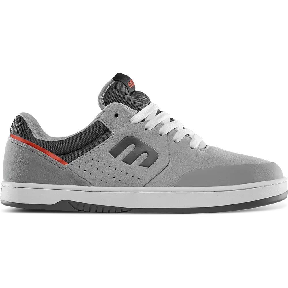 Etnies Marana Michelin skate shoe in grey and red with durable Michelin outsole