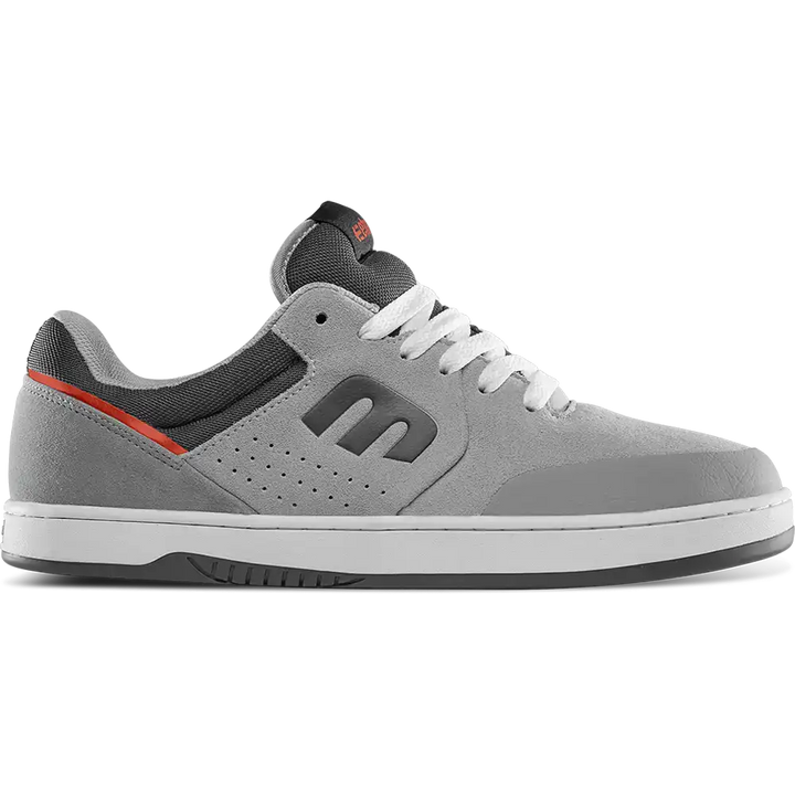Etnies Marana Michelin skate shoe in grey and red with durable Michelin outsole