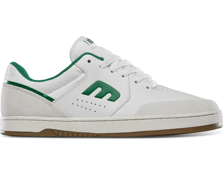 etnies Marana Michelin skate shoes in white white green with Michelin rubber outsole