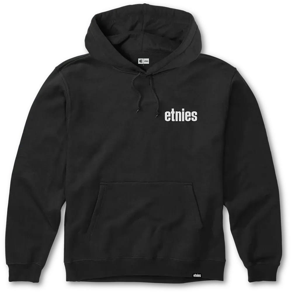 etnies Wordmark Hoodie in Black with white chest logo.