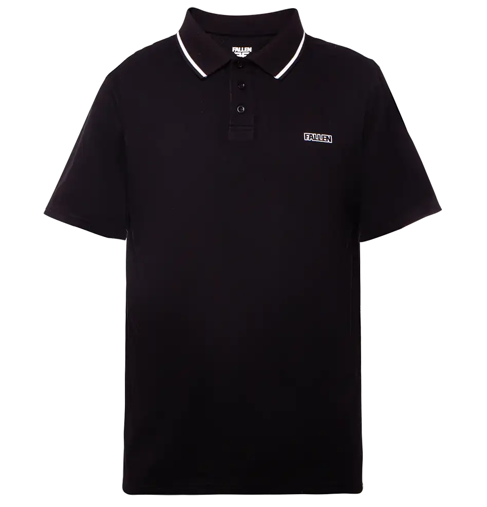 Fallen black polo shirt mens cotton skate clothing