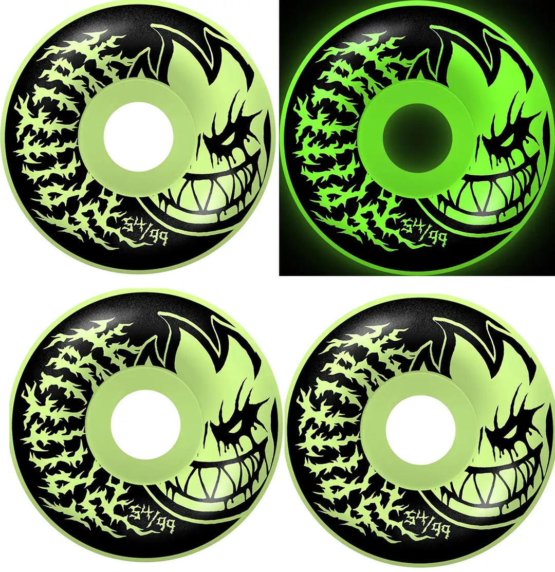 Spitfire Formula Four Deathmask II Bighead Glow Radial Full 99D 54mm skateboard wheels