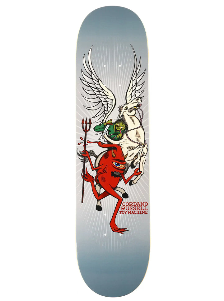 Toy Machine Cordano Russell Pegasus 8.0 skateboard deck with devil and Pegasus graphic