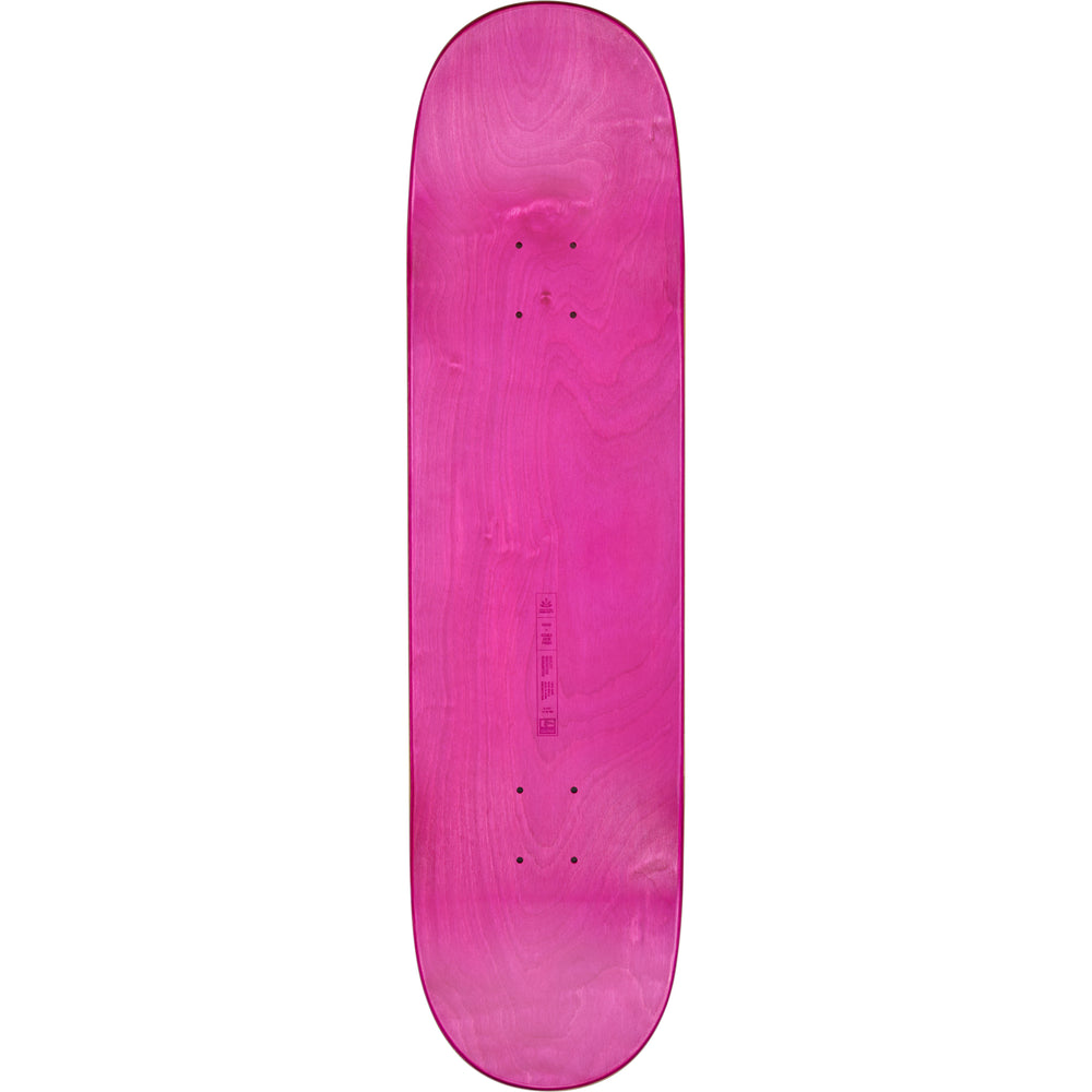Pink skateboard deck on a white background