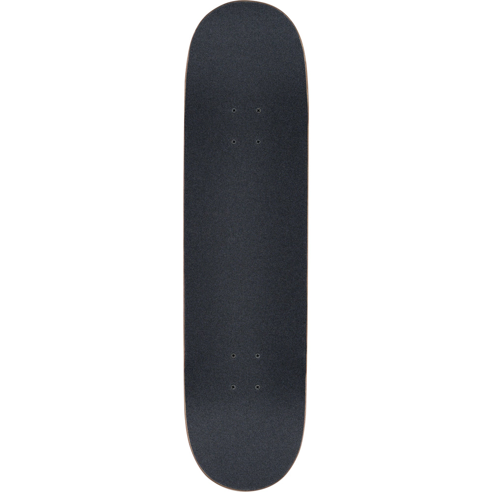 Black skateboard deck on a white background