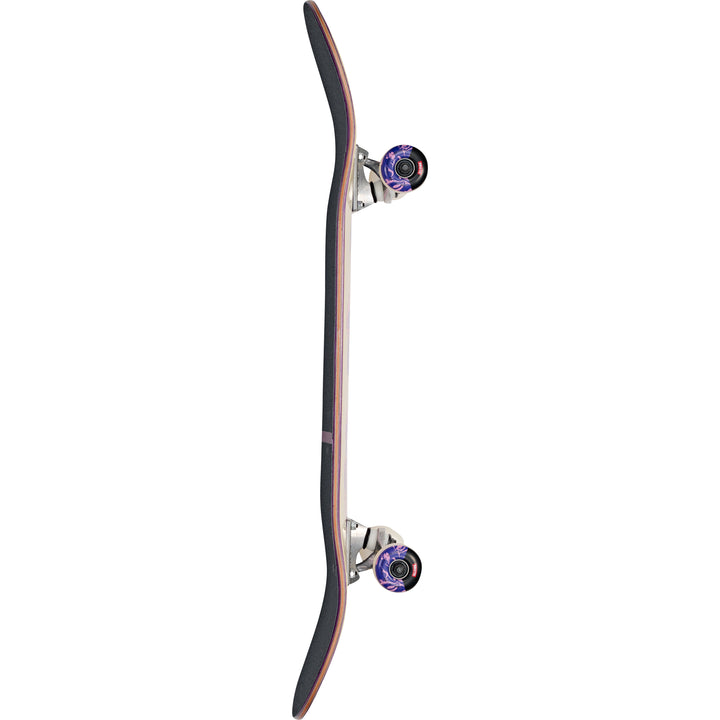 Skateboard with purple wheels on a white background