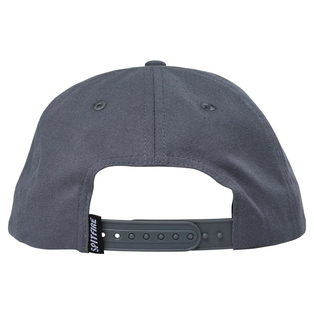 Gray cap with a brand logo on the back on a white background
