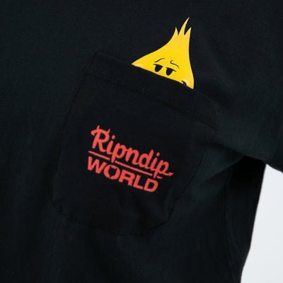 RIPNDIP x World Industries F U Flameboy Pocket Tee, Black