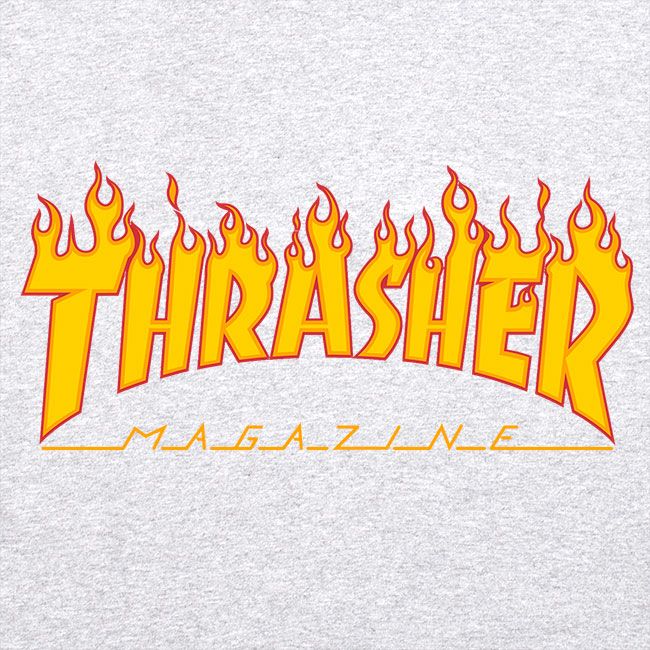 Thrasher Flame Logo Hoodie, Grey