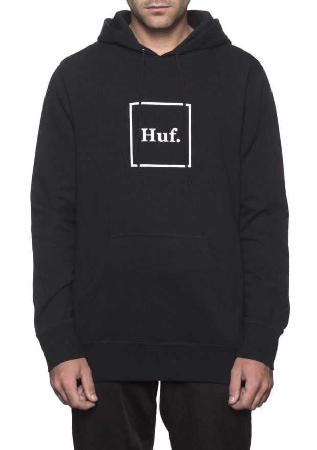 HUF Essentials Box Logo Pullover Hoodie, Black
