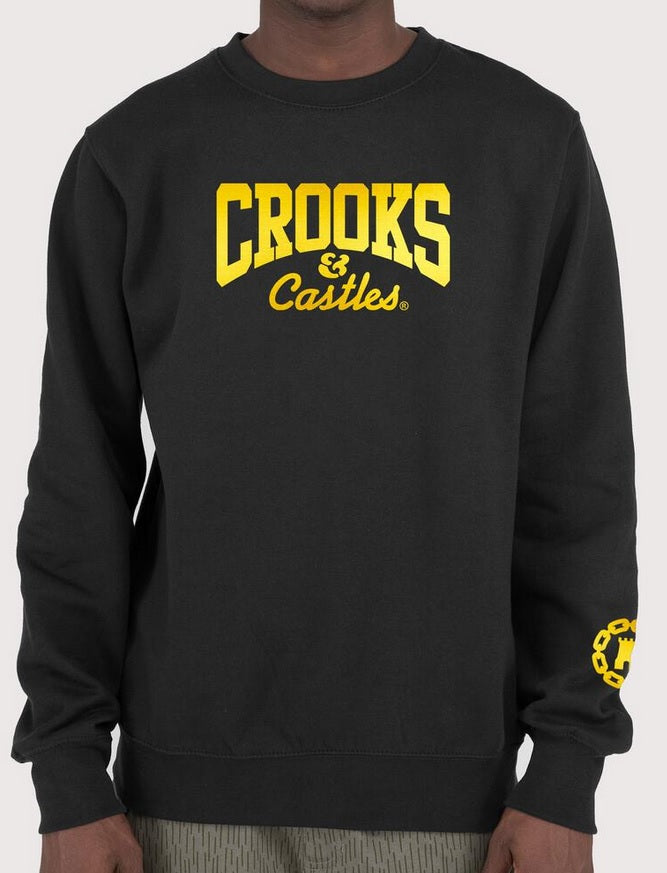 Crooks & Castles OG Core Logo Foil Crew, Black