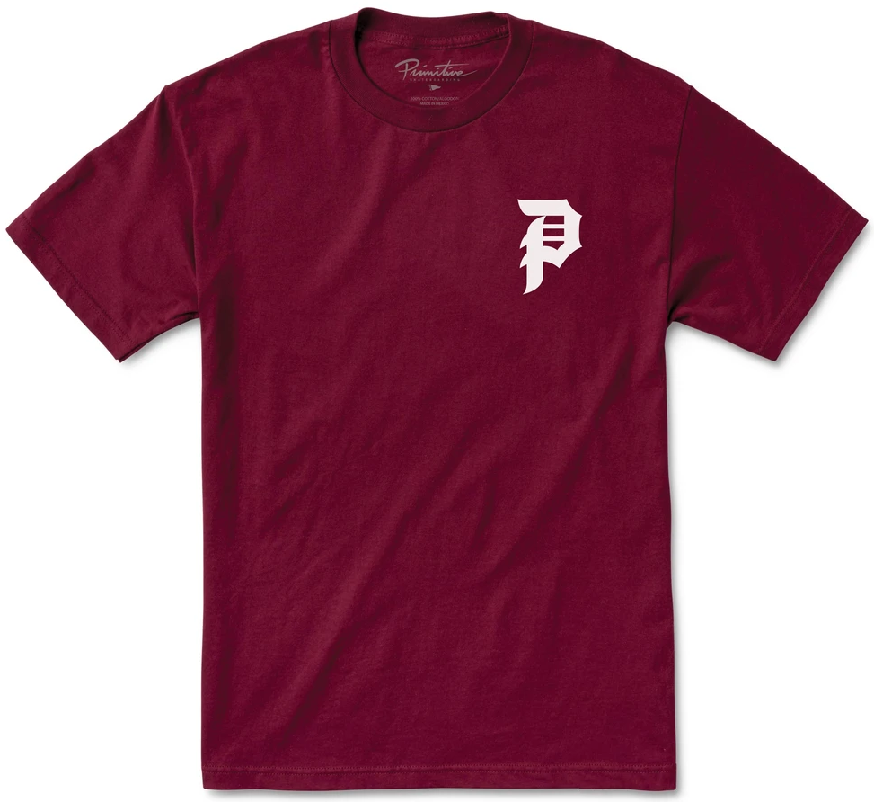 Primitive Dirty P Core Tee, Burgundy