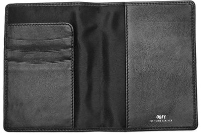 OBEY Jumble Passport Leather Wallet, Black