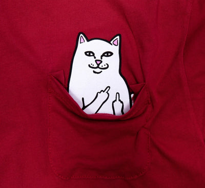 RIPNDIP Lord Nermal LS Pocket Tee, Burgundy