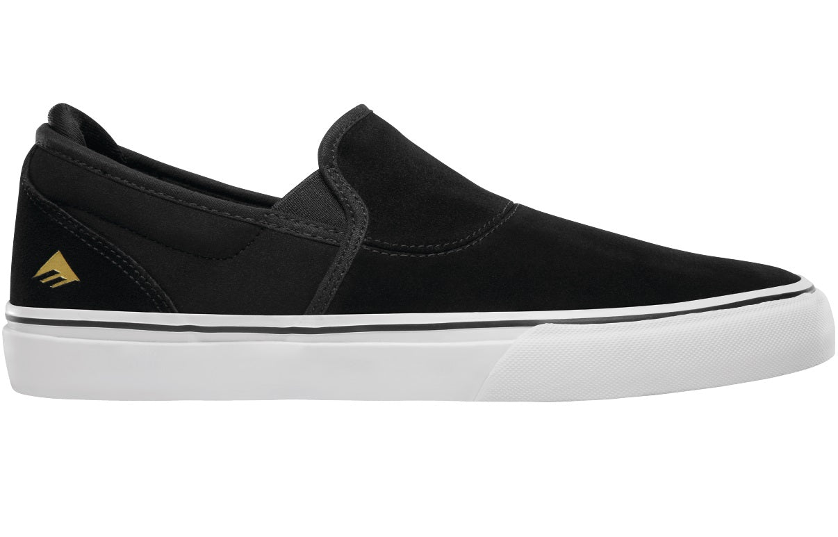 Emerica Wino G6 Slip-On Shoe, Black White Gold