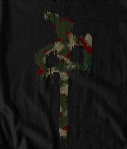 RDS Camo Drip Tee, Black