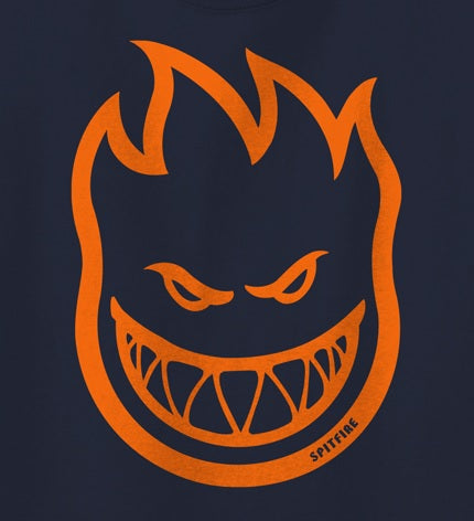 Spitfire Bighead Tee, Midnight Navy Orange