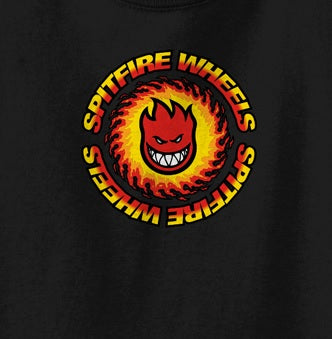 Spitfire OG Fireball Tee, Black Red Yellow