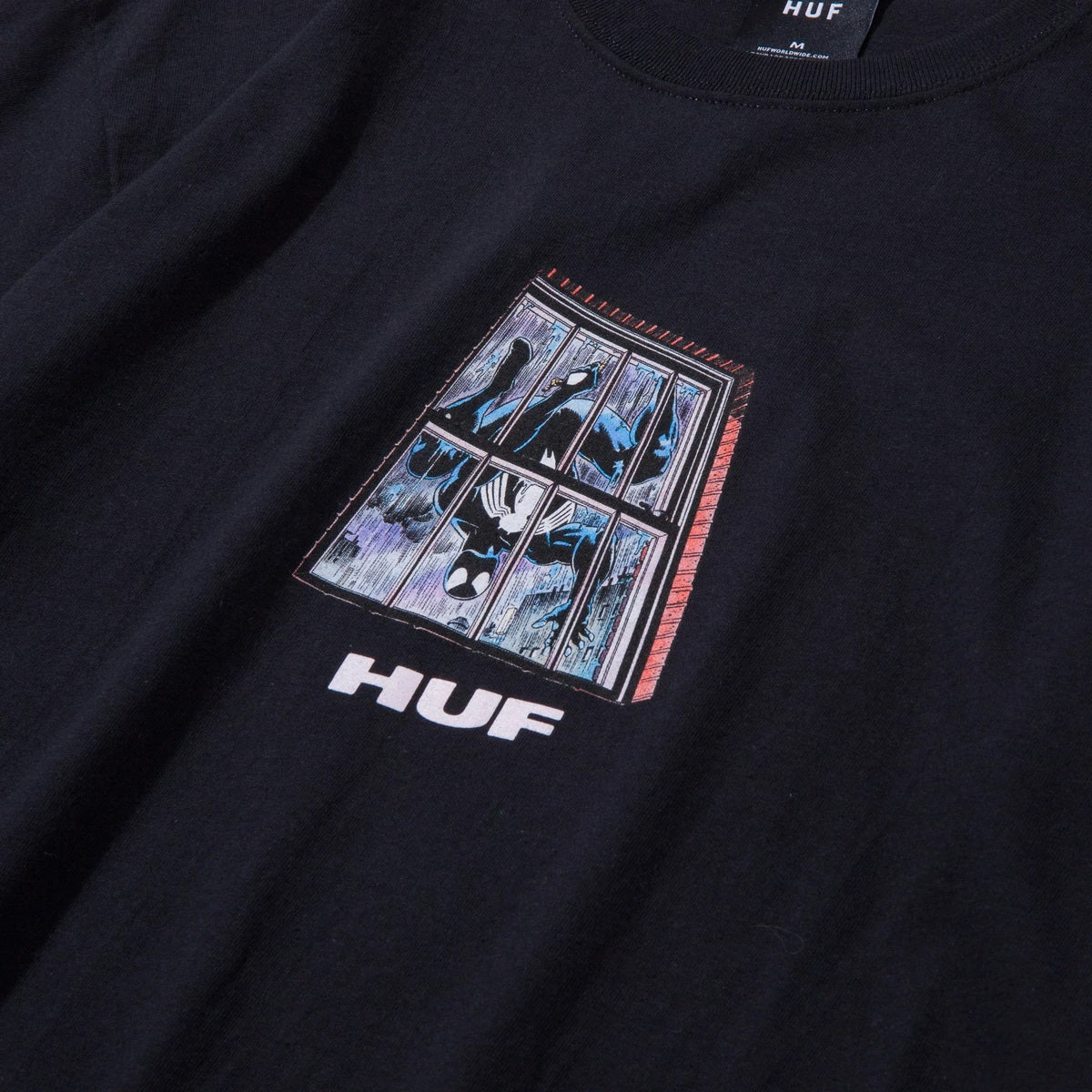 HUF x Marvel Black Suit Spider-Man Tee, Black