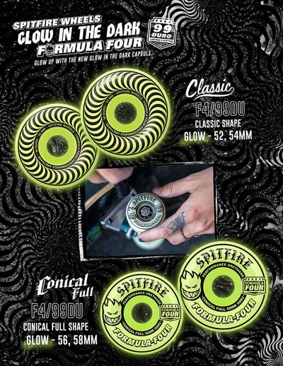 Spitfire Classic Formula Four Glow 99D Wheels 52mm