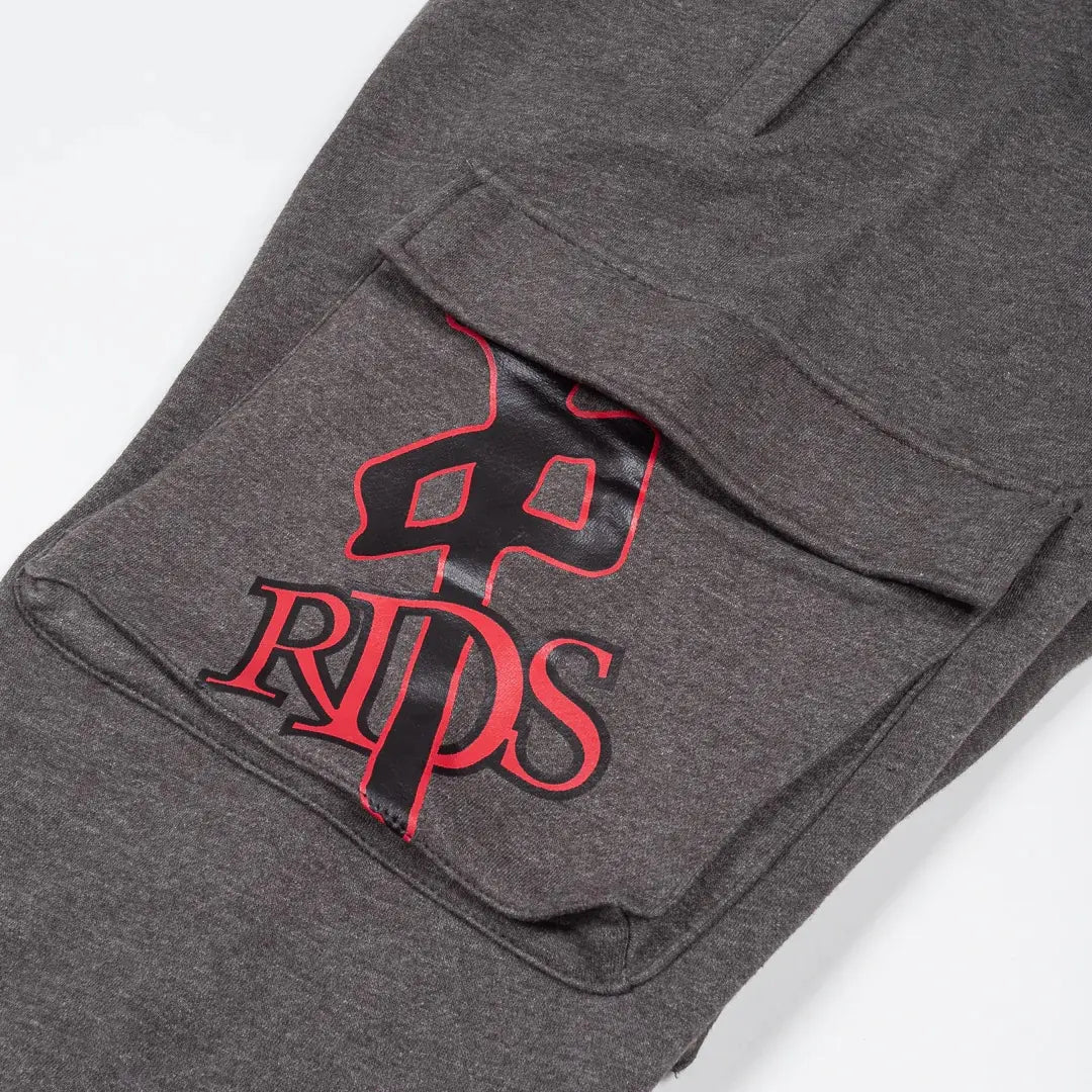 RDS OG Cargo Sweatpants, Charcoal Black Red