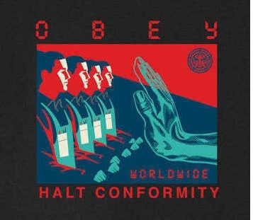 OBEY Halt Conformity Tee, Black