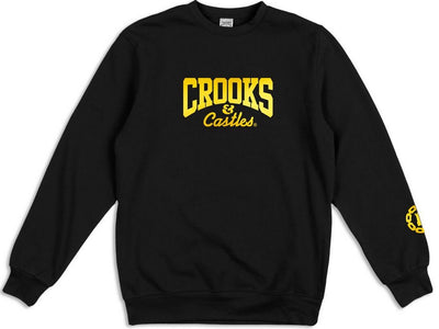 Crooks & Castles OG Core Logo Foil Crew, Black
