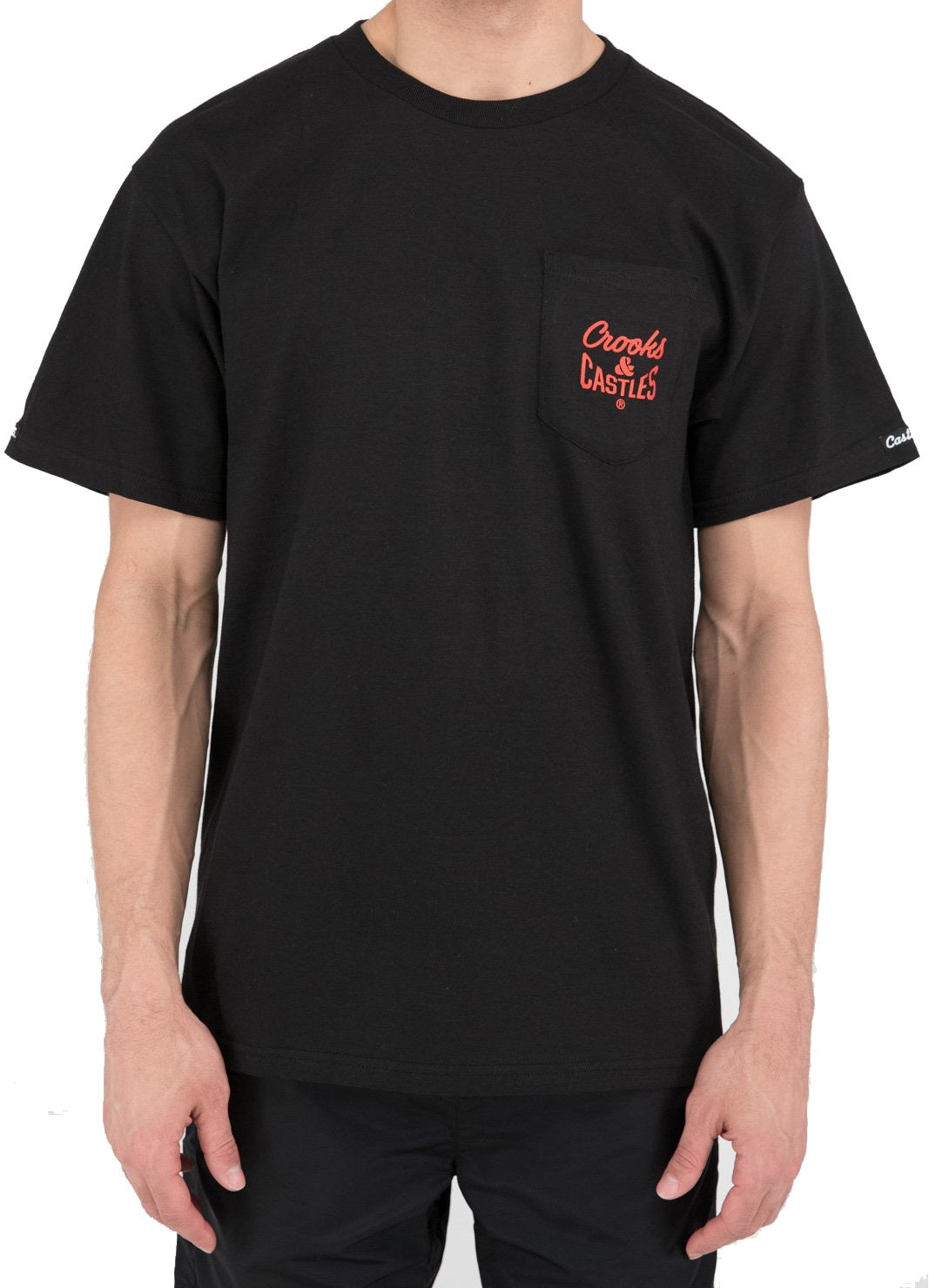 Crooks & Castles Reverse Core Pocket Tee, Black