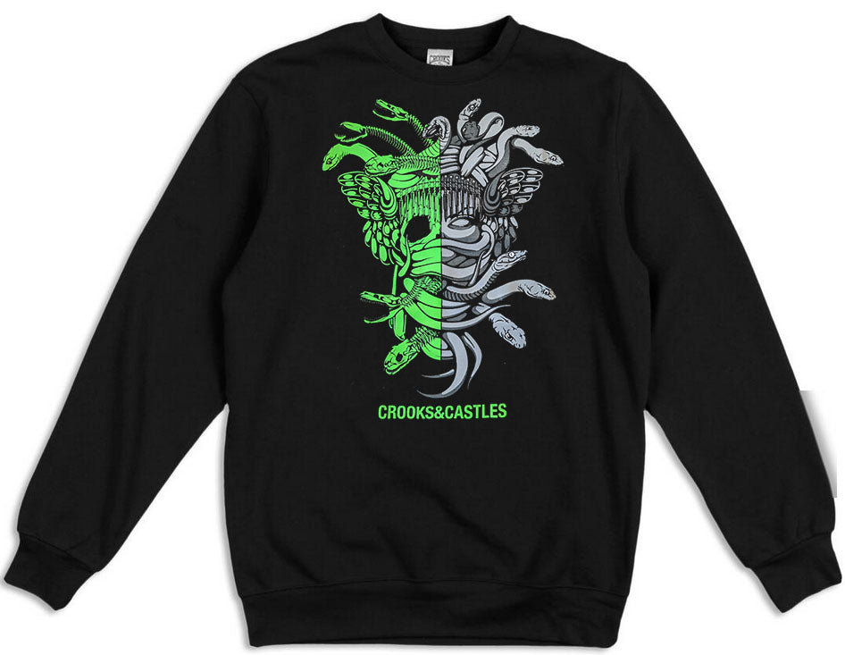 Crooks & Castles Half Medusa Crew, Black