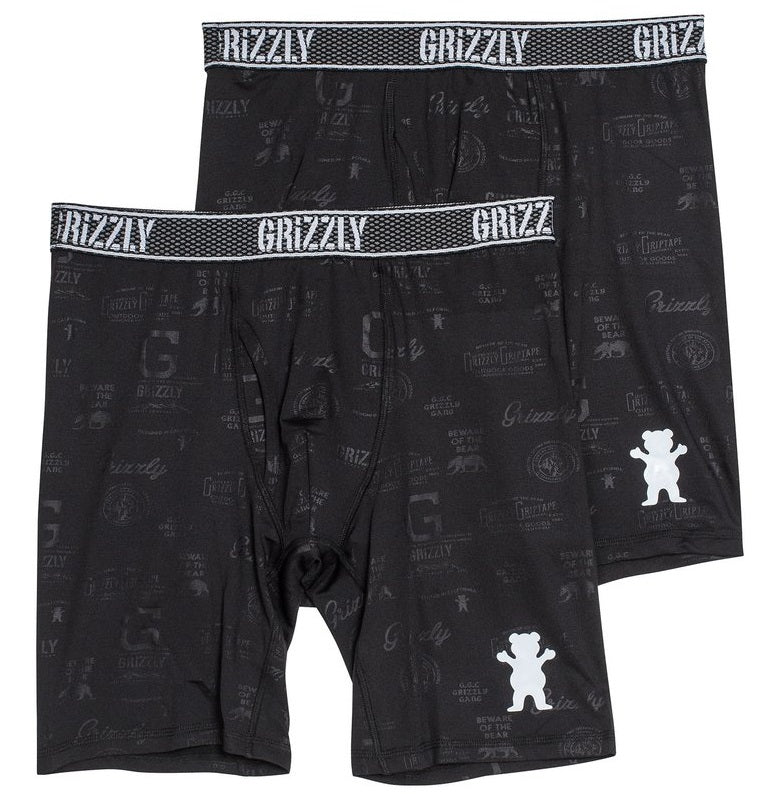 Grizzly Performance Briefs 2 Pack, Black