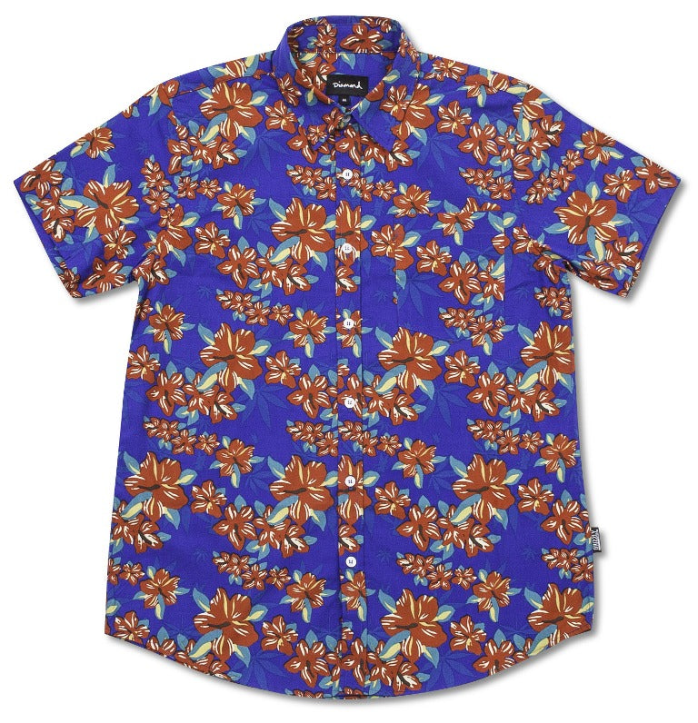 Grizzly Tropical high Woven Top, Royal