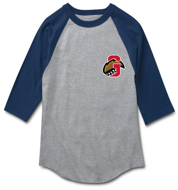 Grizzly Varsity Paw 3/4 Tee, Navy