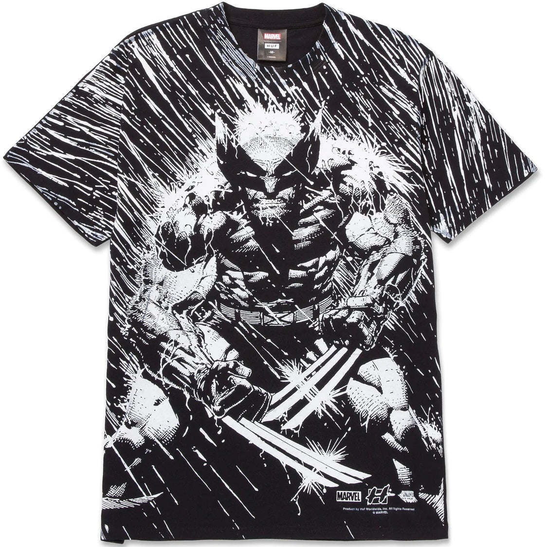 HUF x Marvel Wolverine Rain Tee, Black