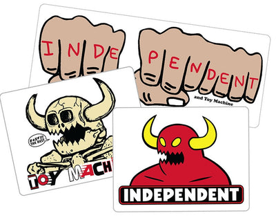 Indy x Toy Machine Logo Mash Clear Stickers 3PK