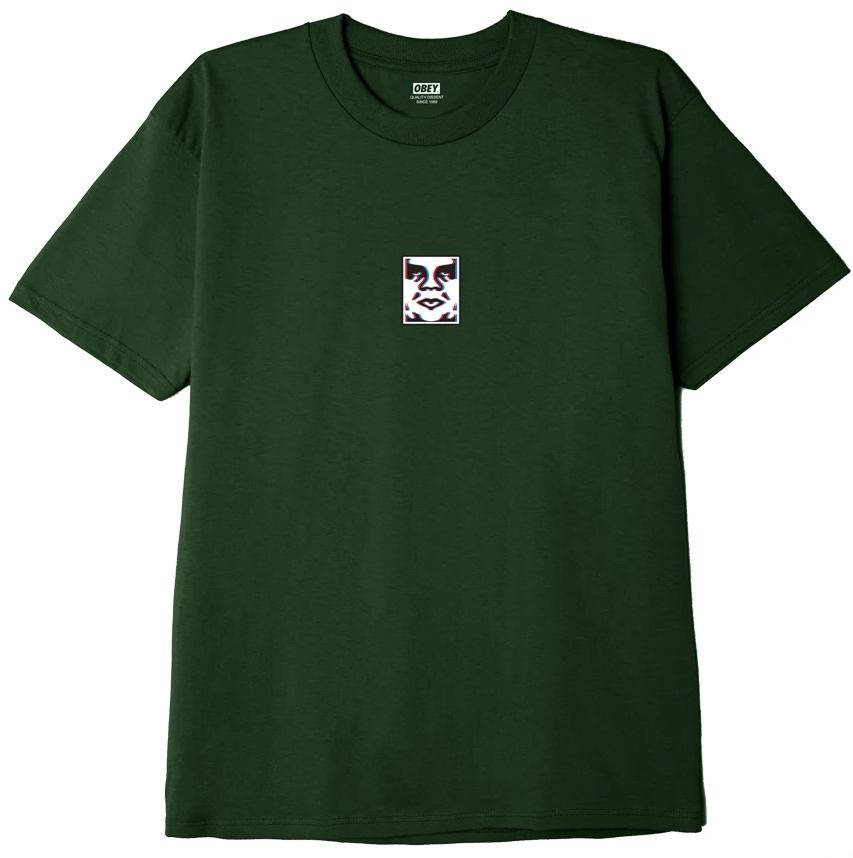 OBEY Double Vision Tee, Forest Green