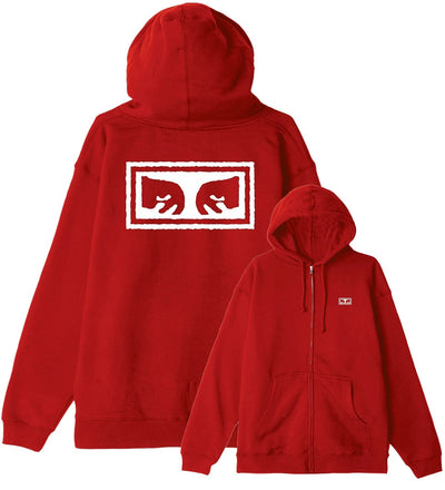 OBEY Eyes 3 Zip Hoodie, Red