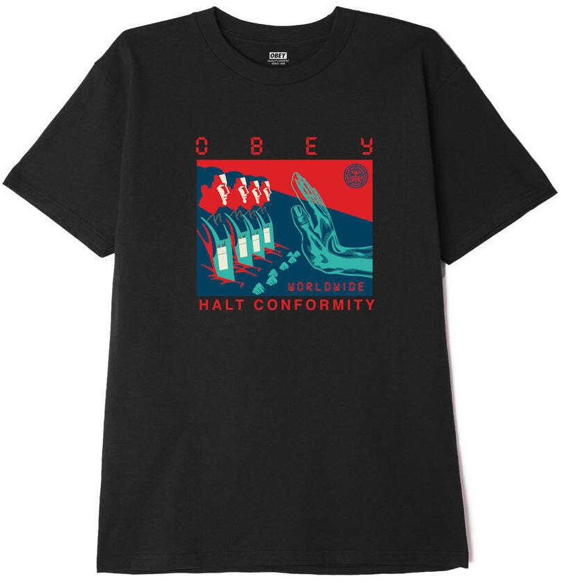 OBEY Halt Conformity Tee, Black