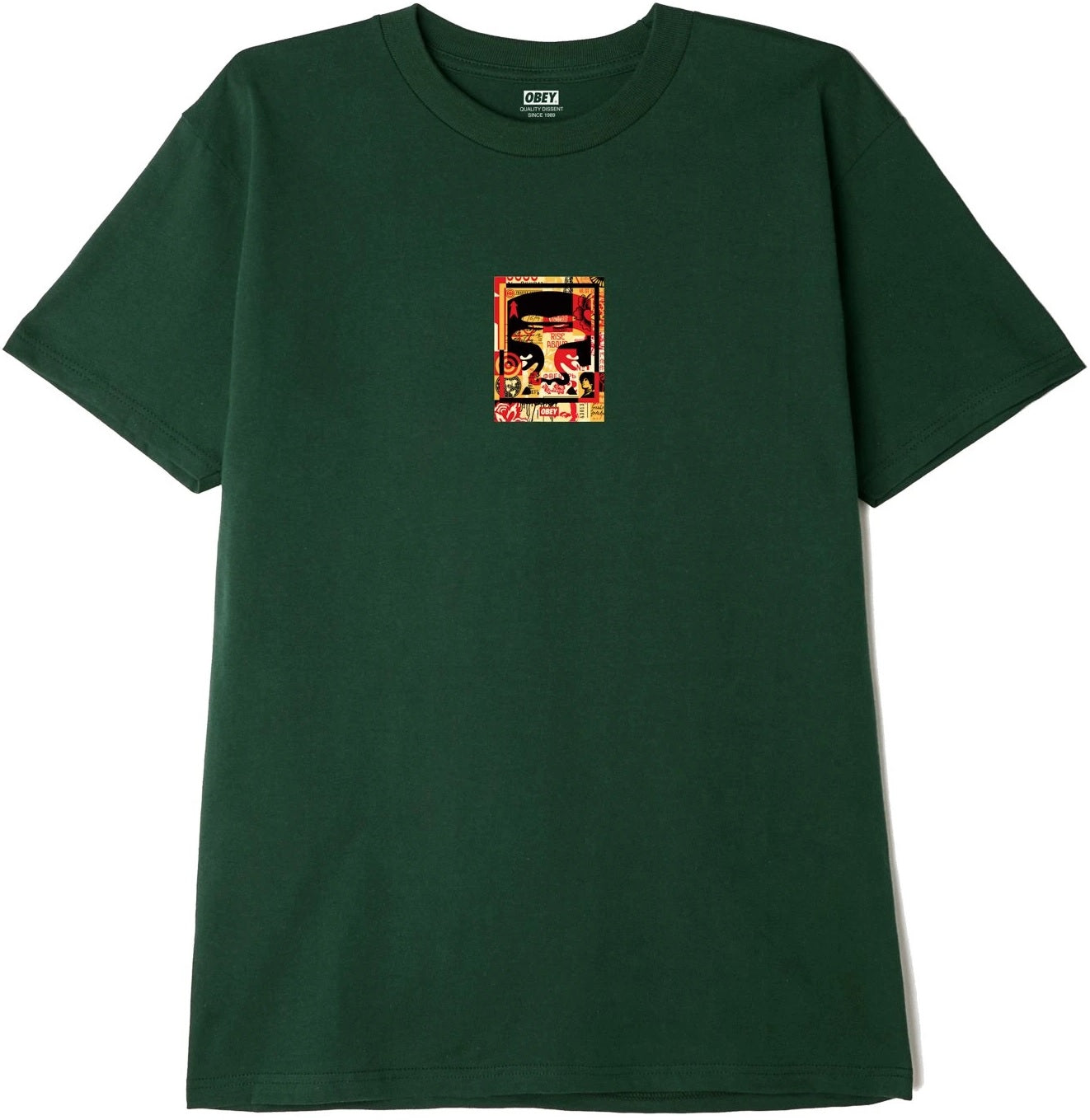 OBEY Icon Face Collage Tee, Forest Green