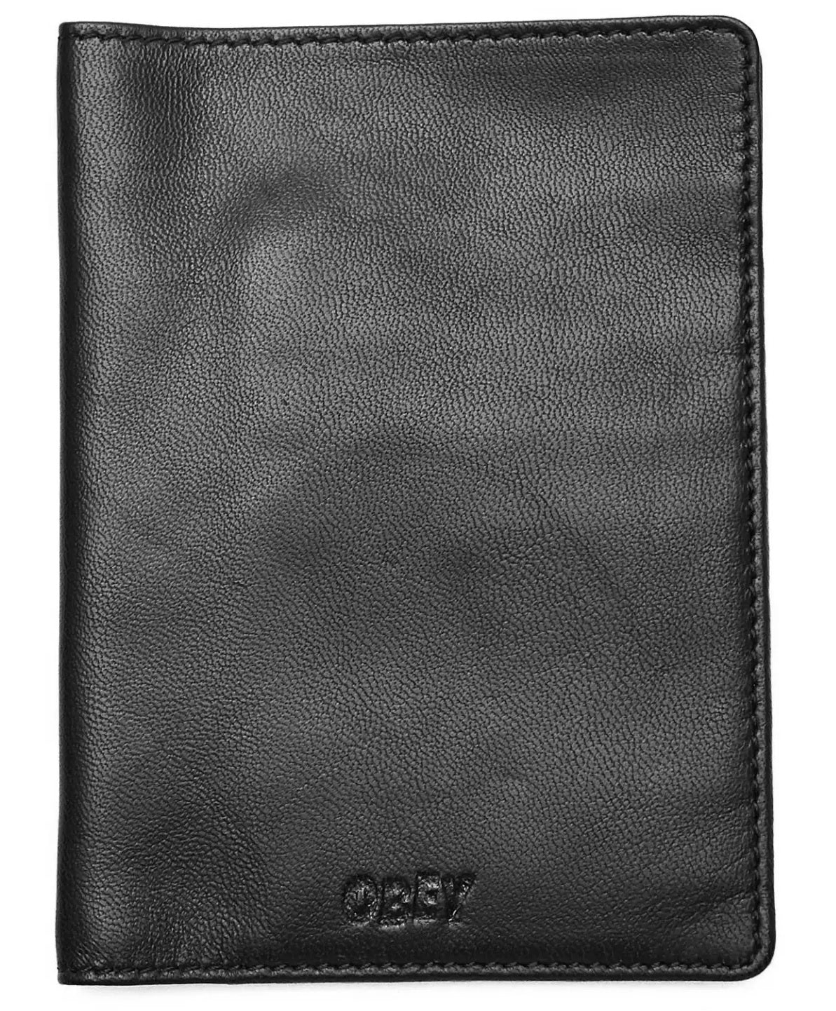 OBEY Jumble Passport Leather Wallet, Black
