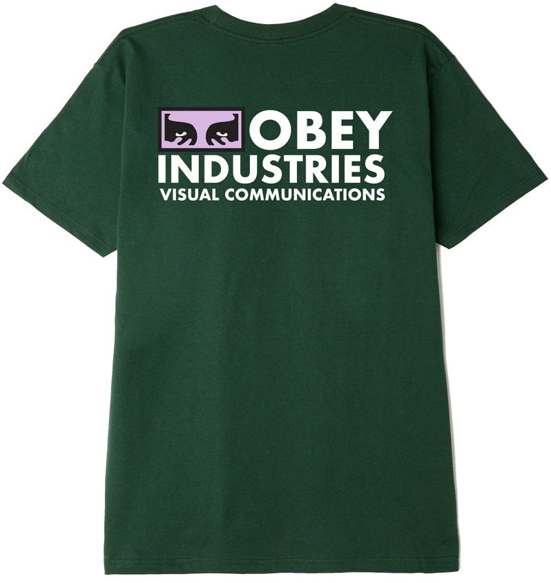 OBEY Visual Communications Tee, Forest Green
