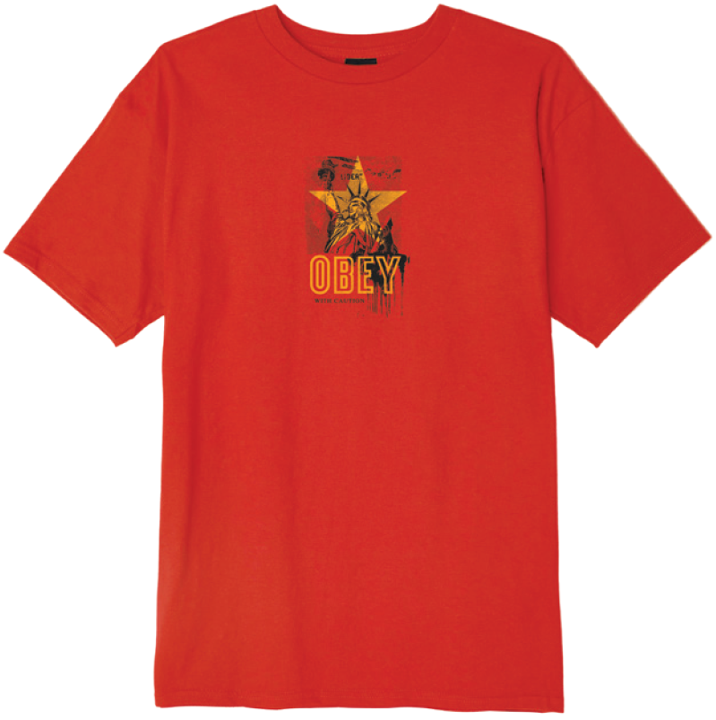 OBEY With Caution Tee, Red