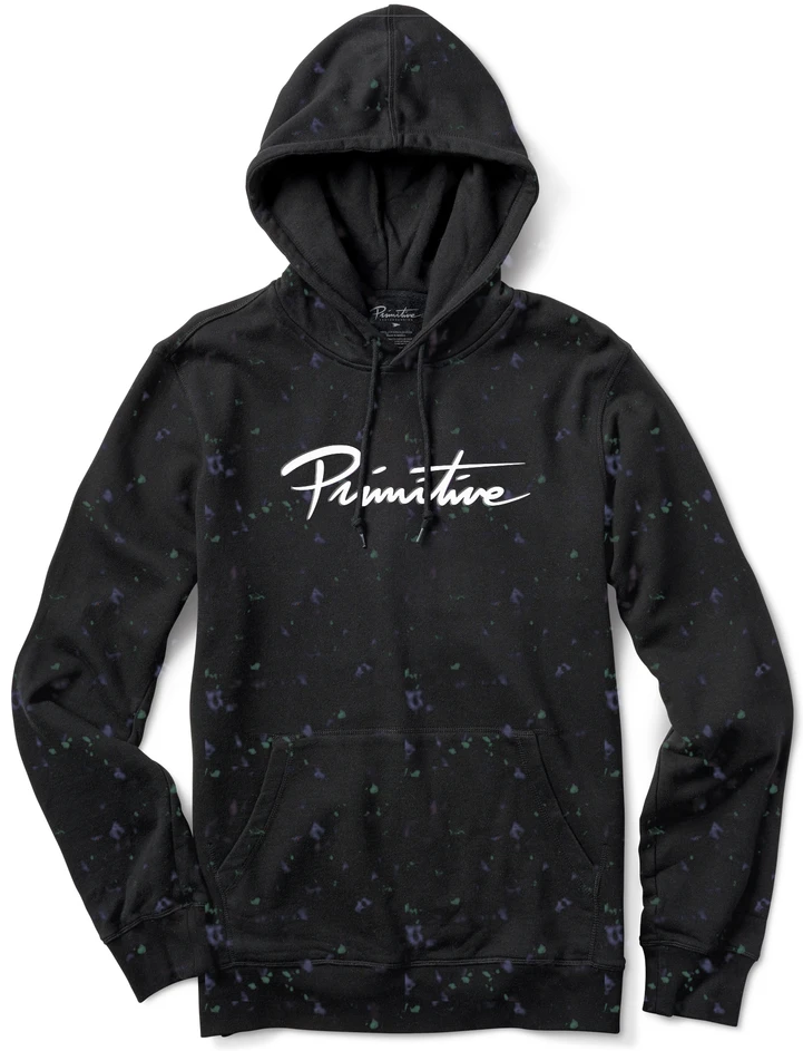 Primitive Nuevo Puff Washed Hoodie, Black Purple